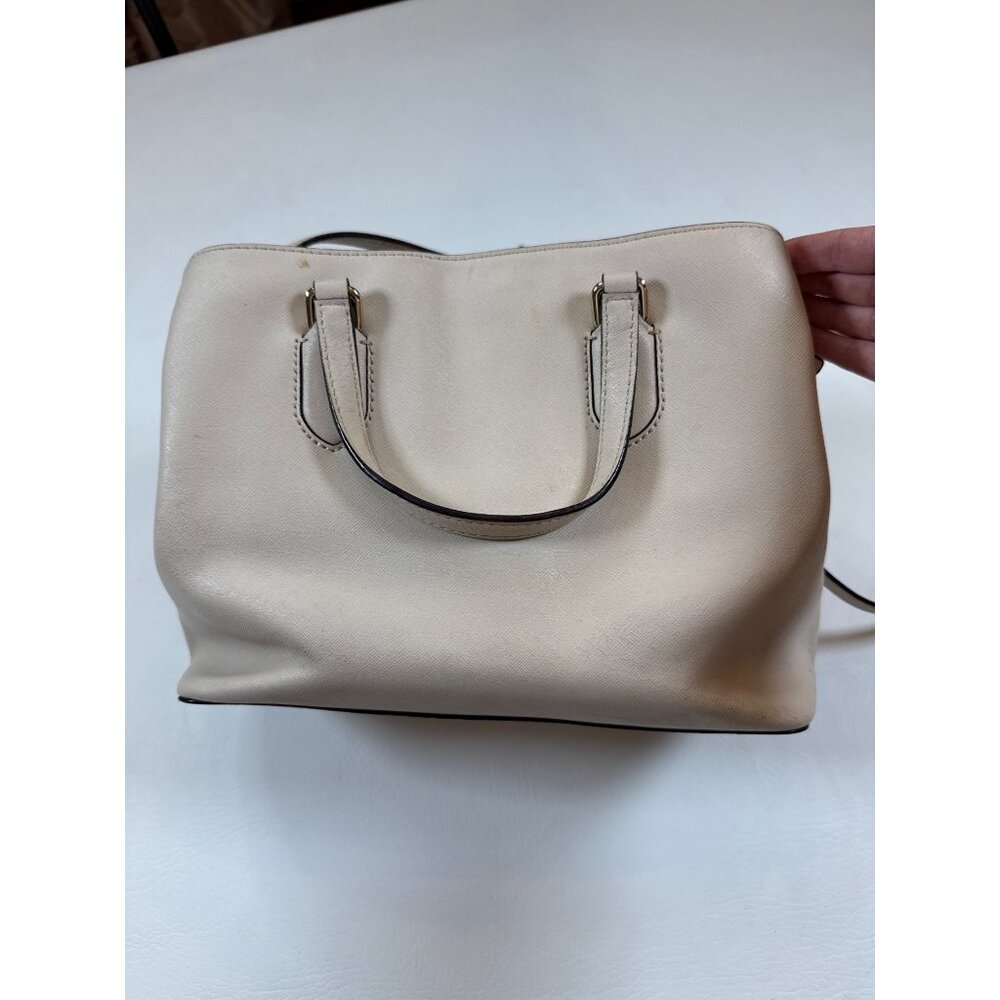 Kate Spade New York Beige Leather Crossbody Tote Handbag Gold Hardware - Picture 5 of 12